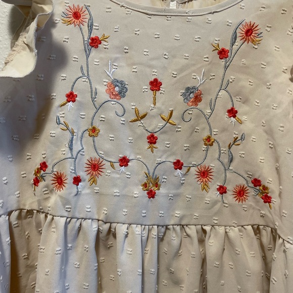 SHEIN Holidaya floral embroidered peplum top - Picture 5 of 5